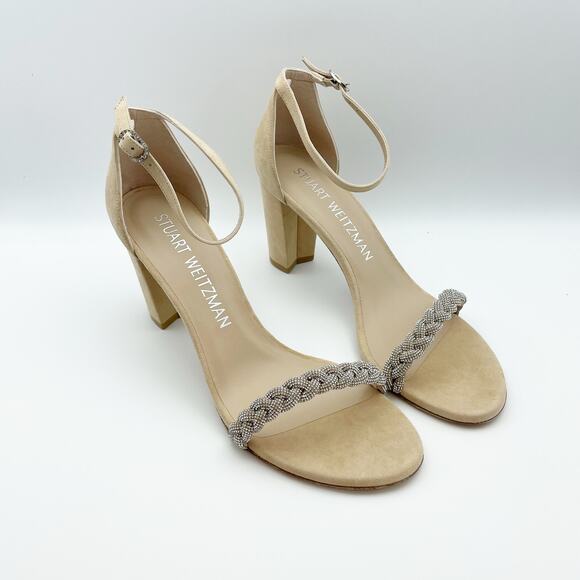 Stuart Weitzman Womens Nearlynude Highshine Sandal Size 11 Adobe Beige Heel NWOB - Picture 5 of 13